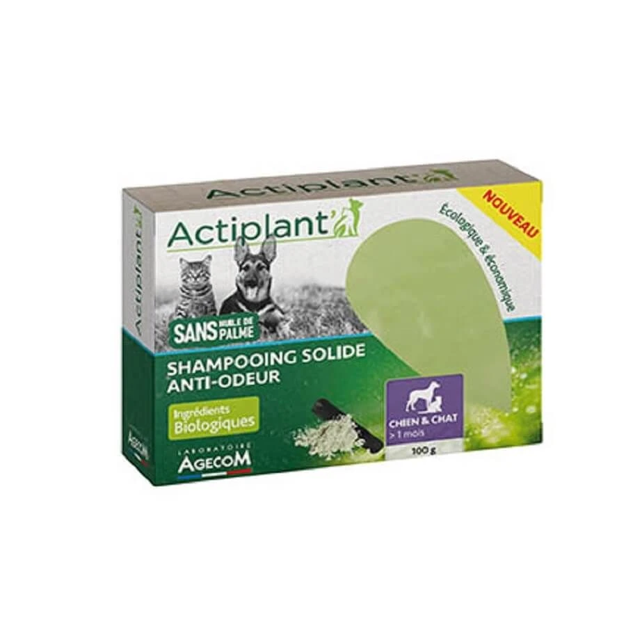 Actiplant Shampooing Solide Anti-odeur Chien Chat 100 G