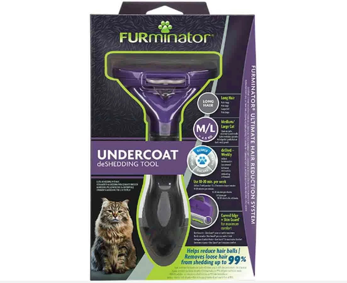 Furminator Brosse Pour Chat Poils Longs M/L 3 Furminator Brosse Pour Chat Poils Longs M/L